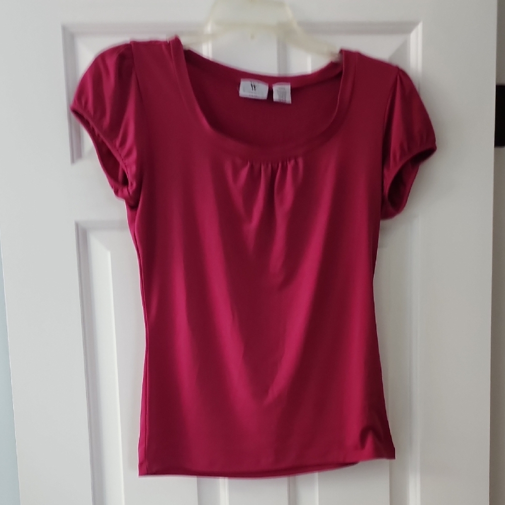 Worthington Magenta Fitted Blouse